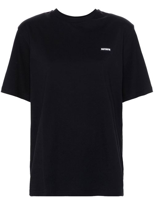 Black organic cotton t-shirt ROTATE BIRGERCHRISTENSEN | 112880100BCR1523100